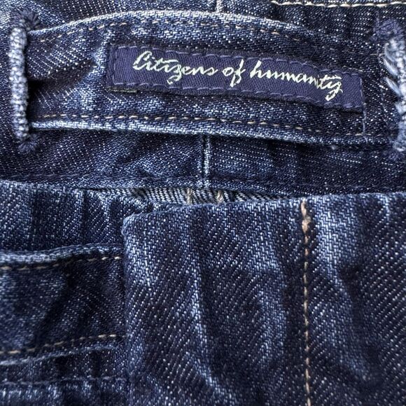 Citizens Of Humanity Baggy Wide Leg Dark Crop Jeans Size 31 Y2K Grunge Punk 90s - Picture 4 of 9